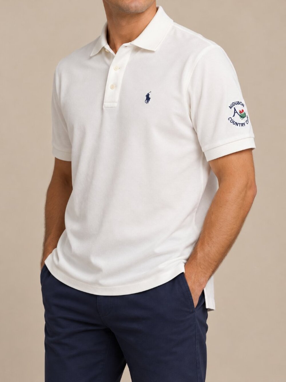 Polo Golf Ralph Lauren White Cotton Audubon Country Club Polo
